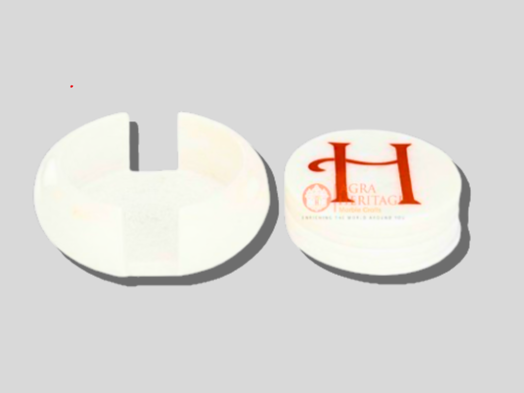 White Marble Coaster Set For Sale Table Decor